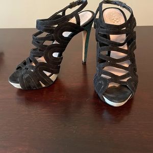 Vince Camuto Bondage Tiffany Black Suede Heel 7